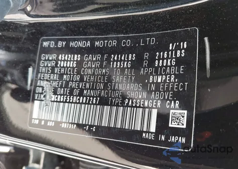 2017 Honda Accord Hybrid Ex-L z USA, uszkodzony, nr VIN JHMCR6F55HC007267